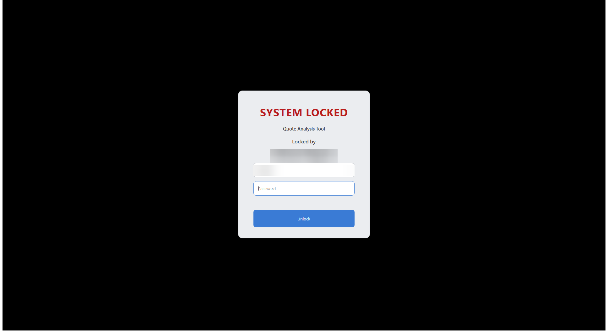 System locked screen
